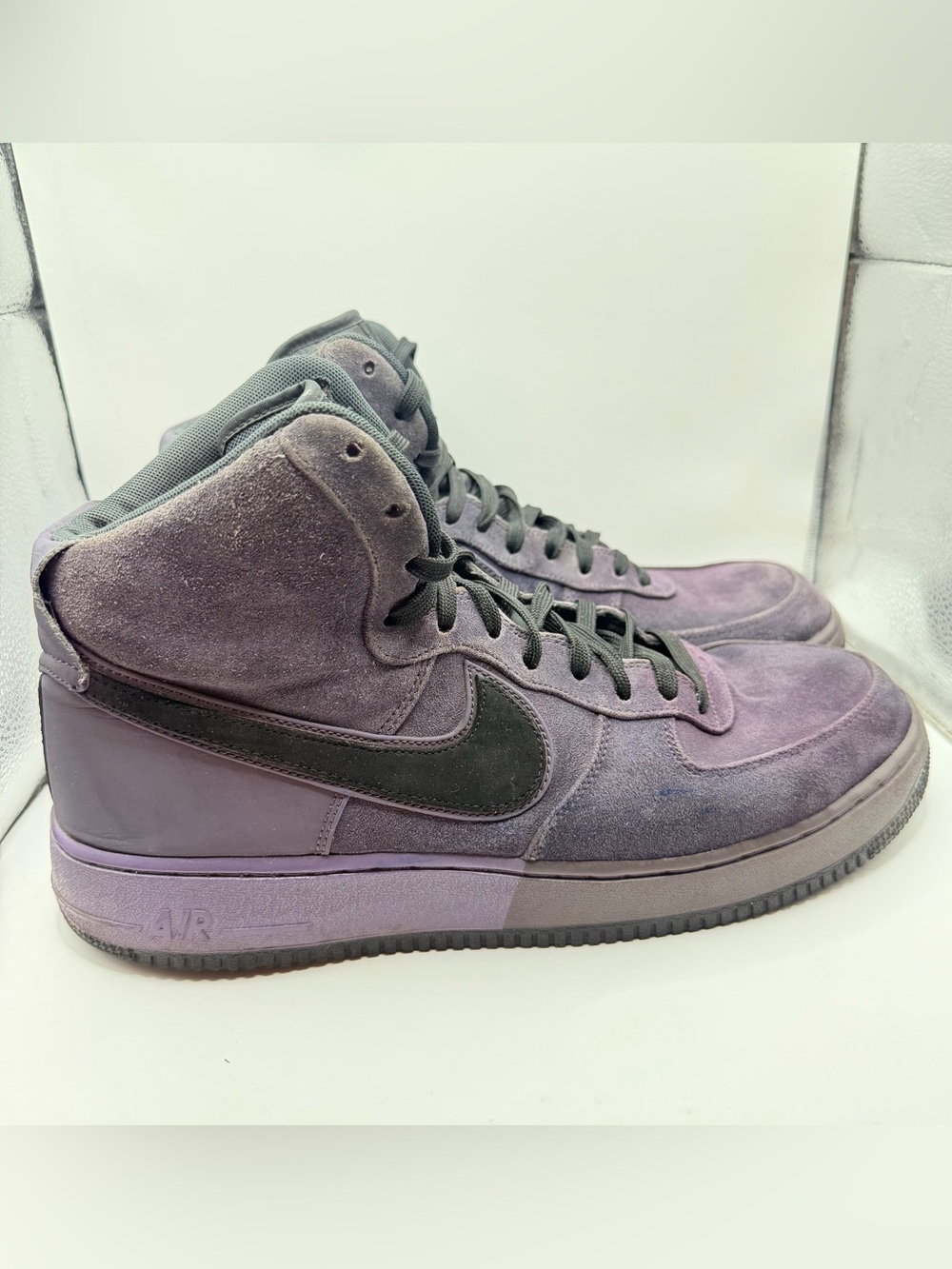 Nike Air Force 1 High ‘07 QS Harlem Mens Size 12 Purple Suede Shoes 573967-500
